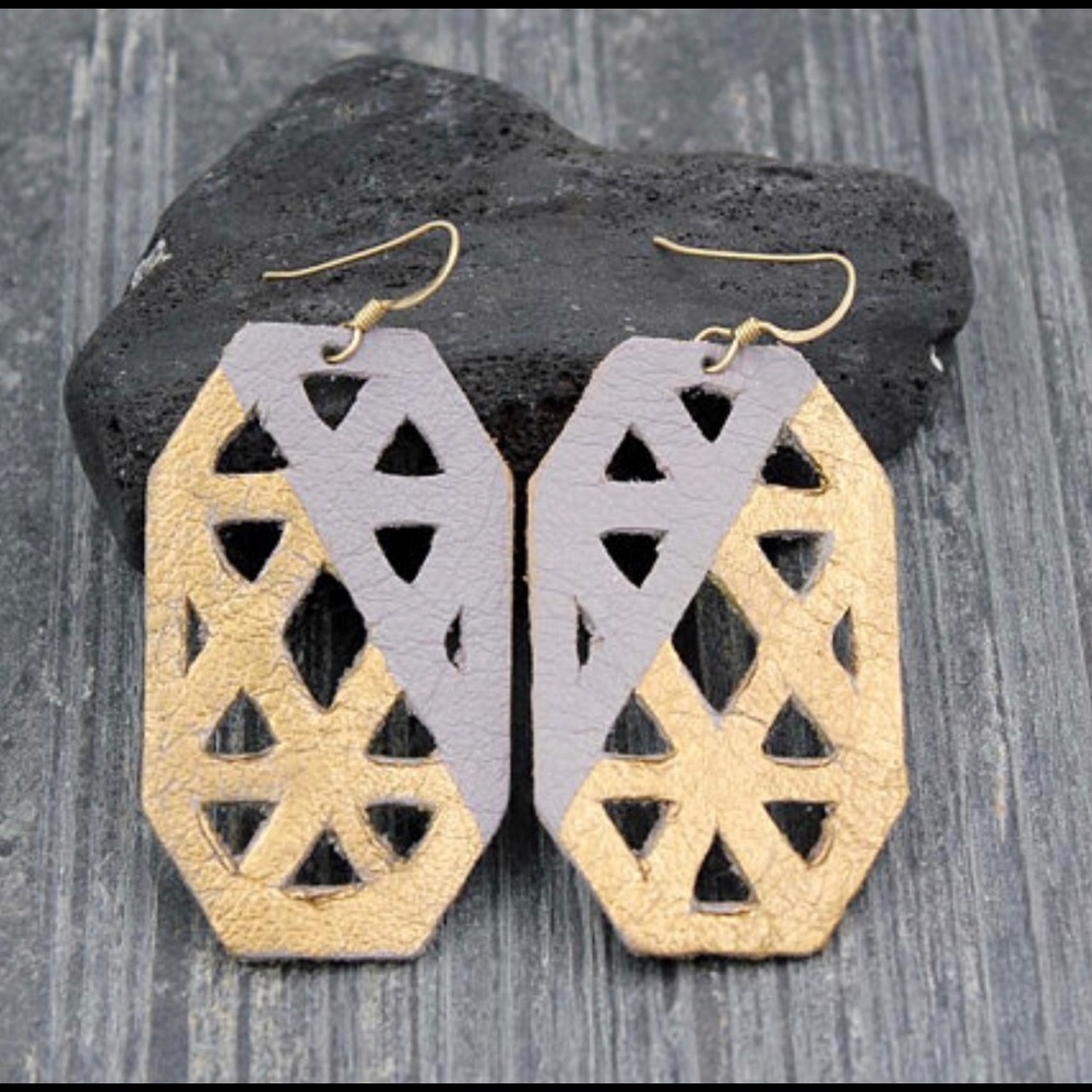 RoyalCountess Genuine Leather oversized Earrings